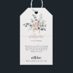 Classic Dusty Pink Rose Floral Wedding Welcome  Gift Tags<br><div class="desc">These classic dusty pink rose floral wedding welcome gift tags are perfect for a rustic wedding. The design features elegant watercolor dusty pink roses and green foliage,  neatly assembled into beautiful bouquets.

These tags are perfect for hotel guest welcome bags and destination weddings.</div>