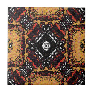 Classic Earth Tone Golden Browns Old World Pattern Tile