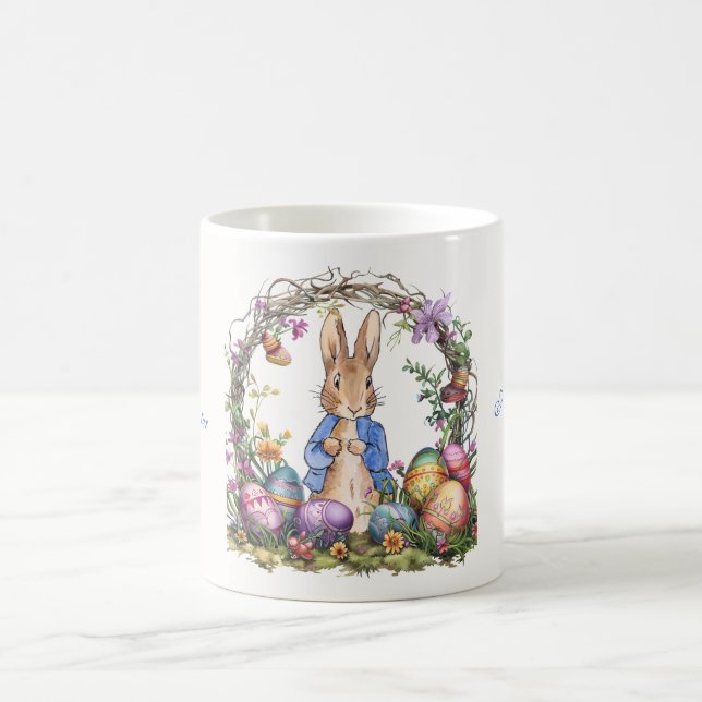 Classic Easter Rabbit Easter Eggs  Coffee Mug (Center)