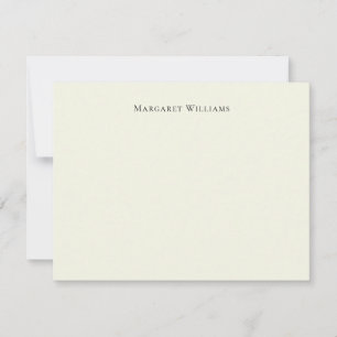 Classic Ecru Ivory White Cream Paper Personalized Card