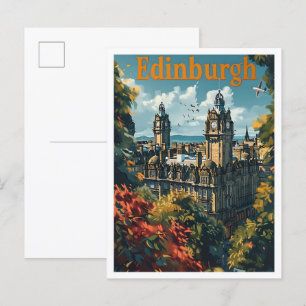 Classic Edinburgh Scotland Retro Vintage Travel Postcard