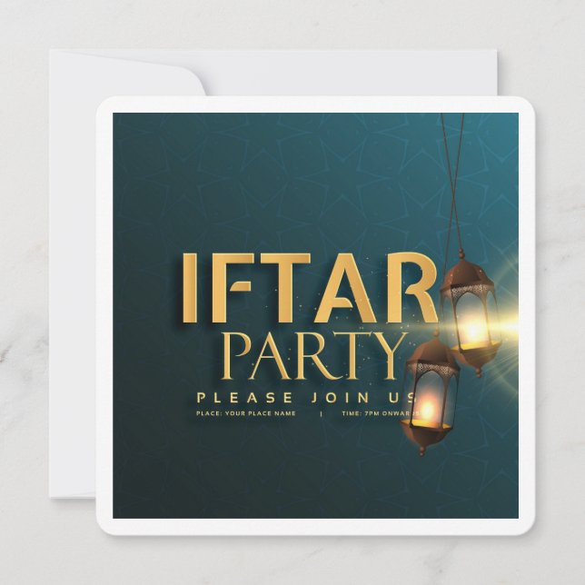 Classic Eid Mubarak Ramadan Greetings Card (Front)