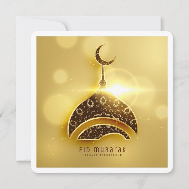 Classic Eid Mubarak Ramadan Greetings Card (Front)