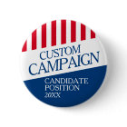 Classic Election Design - Red White Stripes Italic