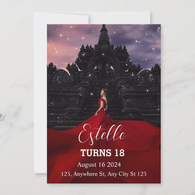 Classic Elegance 18ème anniversaire Invitation (Devant)
