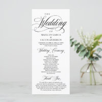 Classic Elegance Black Script, Wedding Ceremony Pr