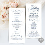 Classic Elegance Black Script, Wedding Ceremony Program<br><div class="desc">Modern Classy Wedding Program card. It is designed with scroll accent that can be personalised with custom/ personalised text for your bridal party, ceremony details, memorial notes and thank you message. If you are looking for other program card types and sizes, please search through our matching program card collection section....</div>