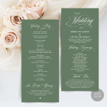 Classic Elegance Black Script, Wedding Ceremony Program<br><div class="desc">Modern Classy Wedding Program card. It is designed with scroll accent that can be personalised with custom/ personalised text for your bridal party,  ceremony details,  memorial notes and thank you message.</div>