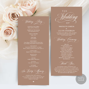 Classic Elegance Black Script, Wedding Ceremony Program