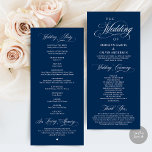 Classic Elegance Black Script, Wedding Ceremony Program<br><div class="desc">Modern Classy Wedding Program card. It is designed with scroll accent that can be personalised with custom/ personalised text for your bridal party,  ceremony details,  memorial notes and thank you message.</div>