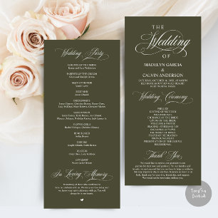 Classic Elegance Black Script, Wedding Ceremony Program