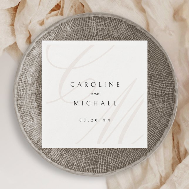 Classic Elegance calligraphy monogram  Napkin (Classic Elegance calligraphy monogram Napkins)