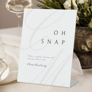 Classic Elegance Calligraphy Monogram Oh Snap Pedestal Sign