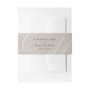 Classic Elegance Calligraphy Monogram Wedding Invitation Belly Band