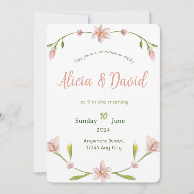 Classic Elegance Faire-part de mariage (Devant)