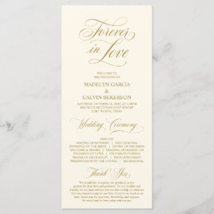 Classic Elegance Gold Script, Wedding Ceremony Program