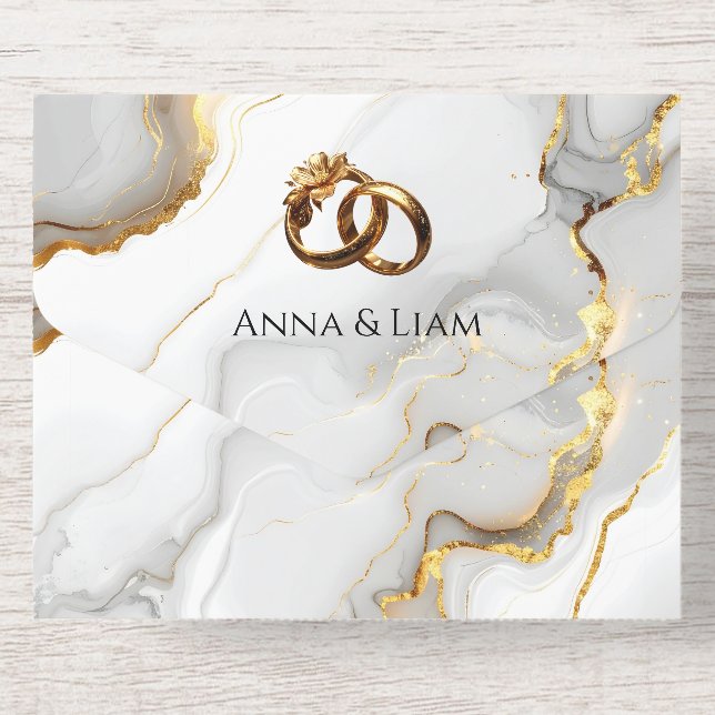 Classic Elegance Gold Wedding Invitation (Back)