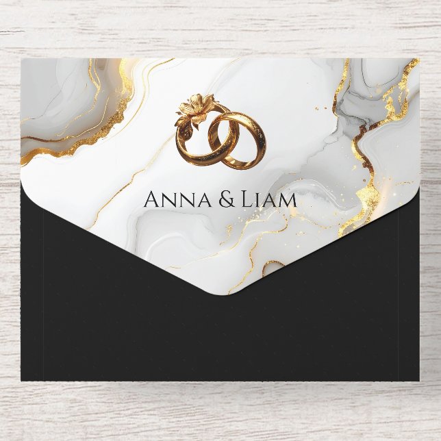 Classic Elegance Gold Wedding Invitation (Verso)