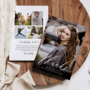 Classic Elegance Graduation Photo Thank You Card