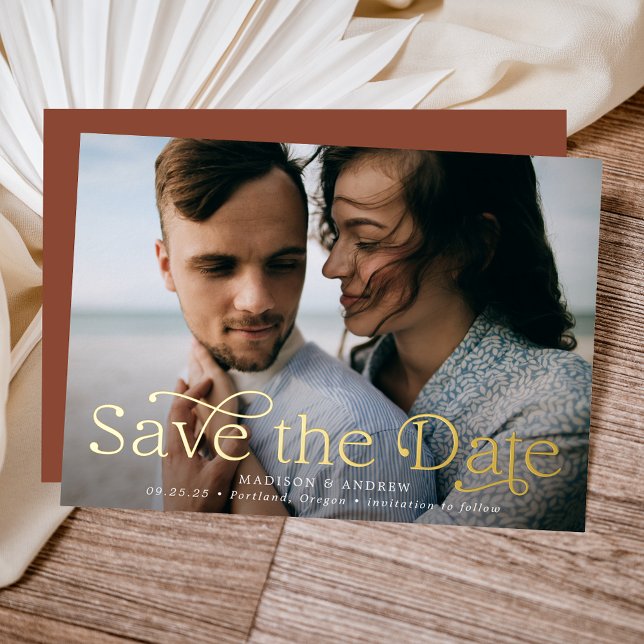 Classic Elegance Horizontal Photo Save the Date (Creator Uploaded)