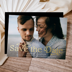 Classic Elegance Horizontal Photo Save the Date