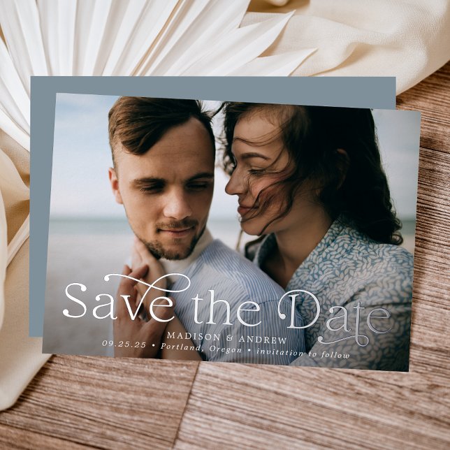 Classic Elegance Horizontal Photo Save the Date (Creator Uploaded)