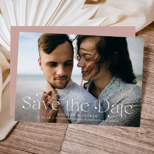Classic Elegance Horizontal Photo Save The Date