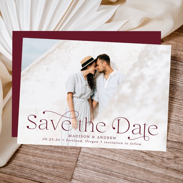 Classic Elegance Horizontal Photo Save The Date (Creator Uploaded)