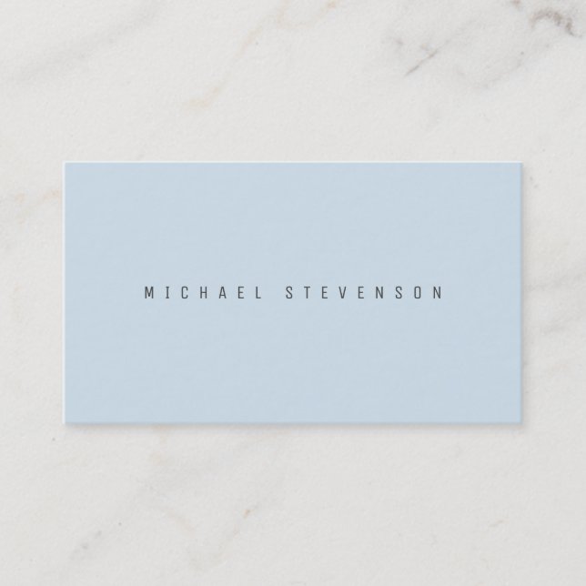 Classic elegance in modern look sky blue business card (Front)