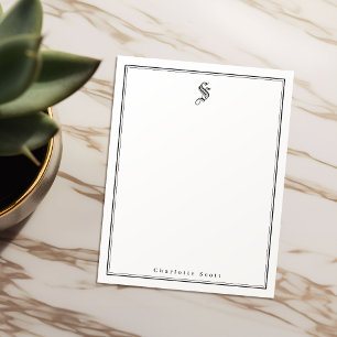 Classic elegance monogram personalized Stationery Card
