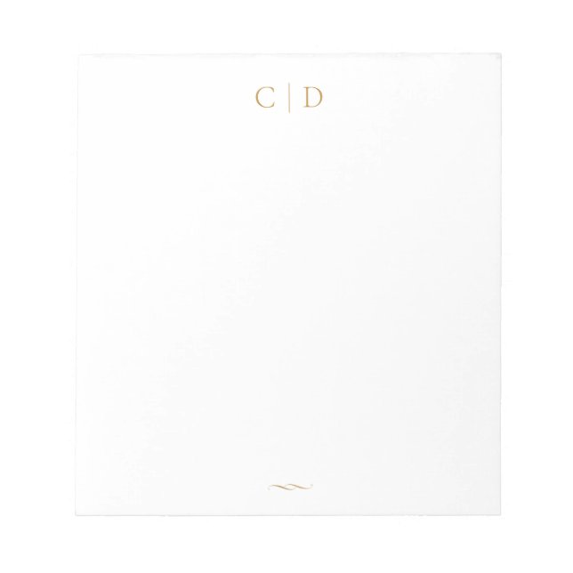 Classic Elegance Monogram Personalized Stationery  Notepad (Front)