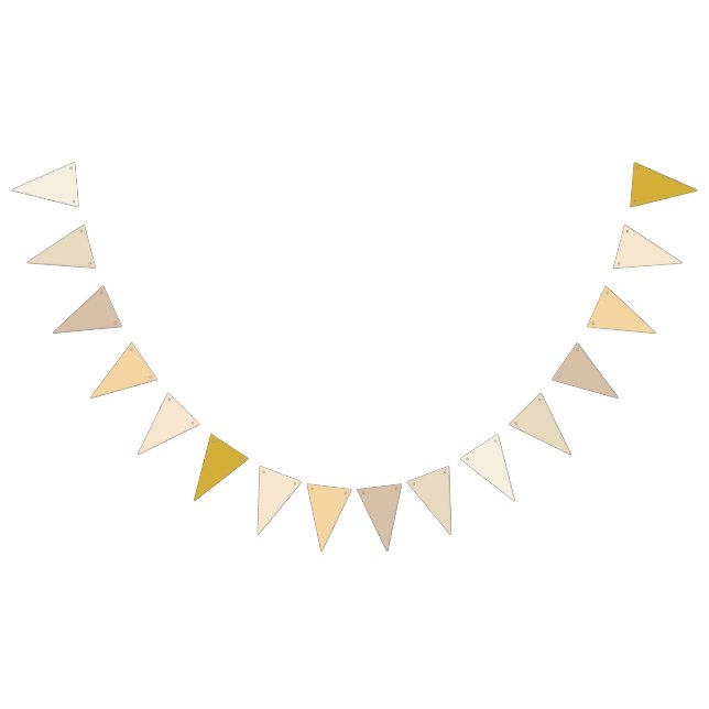 Classic Elegance Pearl to Soft Gold Gradient  Bunting Flags (All)