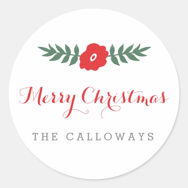 Classic Elegance Personalized Christmas Stickers (Front)