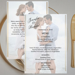 Classic Elegance Photo & Thank You Wedding  Menu