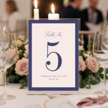 Classic Elegance Purple Wedding Table Number Card