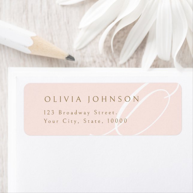 Classic Elegance Script Monogram Return Address (En situation)