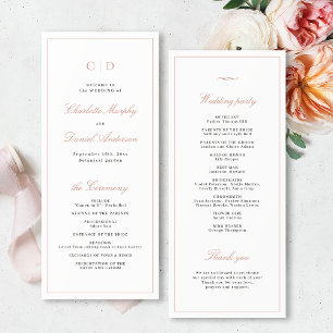 Classic Elegance Script Monogram Wedding Program