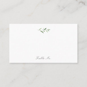 Classic Elegance Script Simple Greenery Wedding Place Card