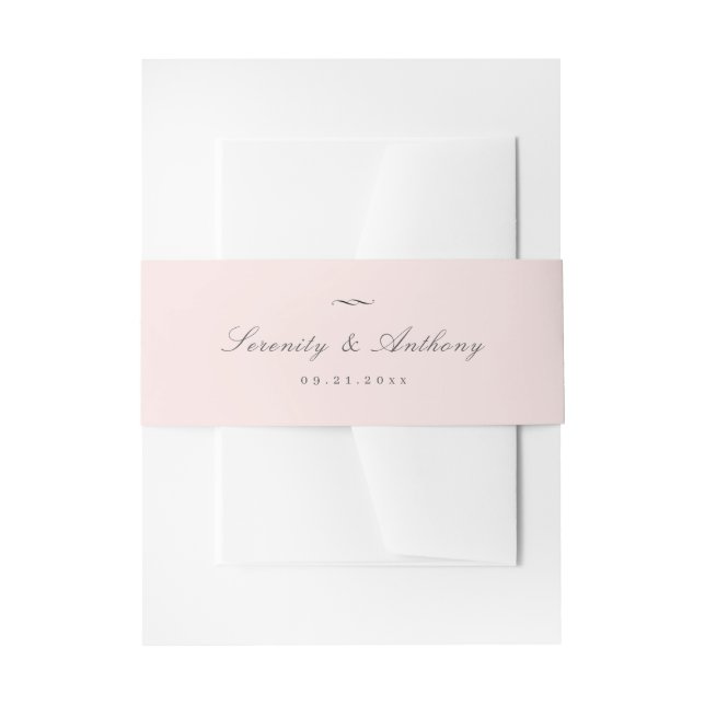 Classic Elegance Script Simple Wedding Invitation Belly Band (Front Example)
