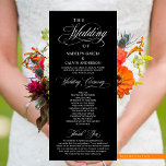 Classic Elegance Script, Wedding Ceremony Program<br><div class="desc">Elegant Classy Black script,  Wedding Ceremony Program in 4x9 inches (long) card.
 It is designed with scroll accent that can be personalised with custom/ personalised text for your bridal party,  ceremony details,  memorial notes and thank you message.</div>