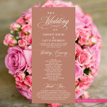 Classic Elegance Script, Wedding Ceremony Program<br><div class="desc">Elegant Classy Black script,  Wedding Ceremony Program in 4x9 inches (long) card.
 It is designed with scroll accent that can be personalised with custom/ personalised text for your bridal party,  ceremony details,  memorial notes and thank you message.</div>
