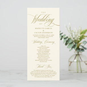 Classic Elegance Vintage Gold, Wedding Ceremony  Program