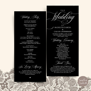Classic Elegance Wedding Ceremony Order Thank you Program