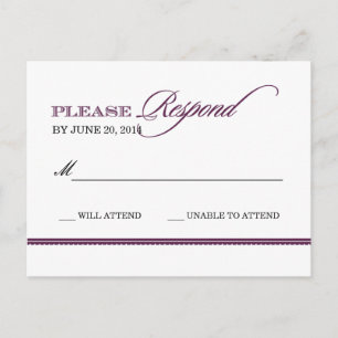 Classic Elegance Wedding Reply Postcard