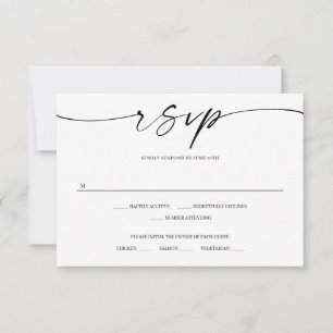 Classic Elegance Wedding RSVP Card with Photo