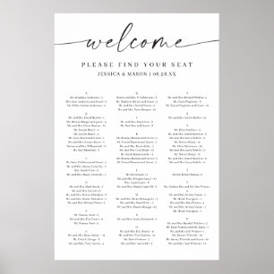 Classic Elegance Wedding Seating Chart Poster