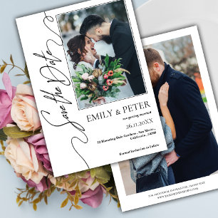Classic Elegant 2 Photo Wedding Save the Date