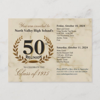Classic Elegant 50th High School Reunion - 2 Days Postcard