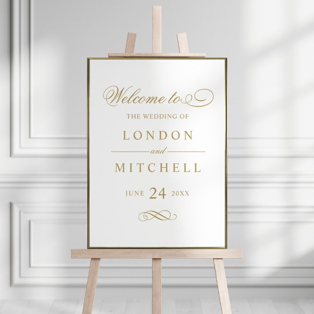 Classic Elegant Antique Gold Wedding Welcome Poster (Creator Uploaded)