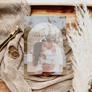 Classic Elegant Arch Photo Wedding Invitation